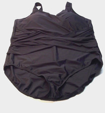 NEW Lands' End Black Wrap Front One Piece Swimsuit 2X size 22W DD NWOT Push Up