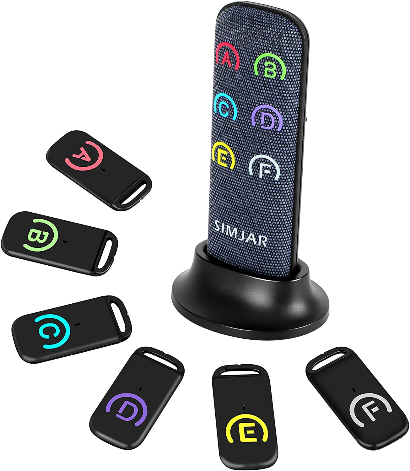 Simjar 80Db+ RF Key Finder with Thinner Receivers & Advanced Fabric Remote
