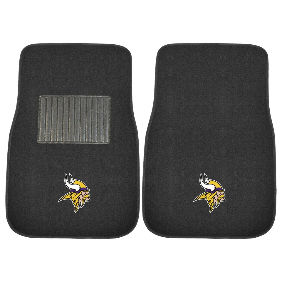 4PC NFL Minnesota Vikings Car Truck Black All Weather Carpet Floor Mats Set - Изображение 3 из 4