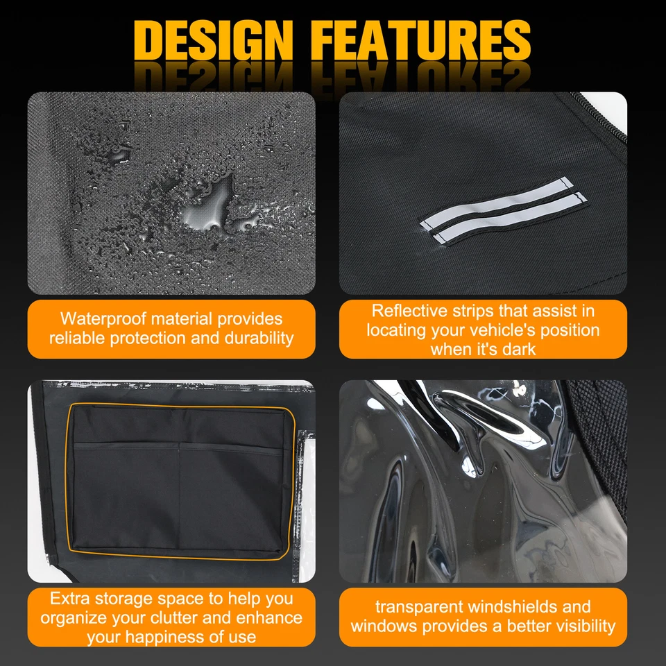 Cubierta de cabina completa resistente a la intemperie UTV para Kawasaki Mule 600/610 2015 y anteriores Foto 3 de 4