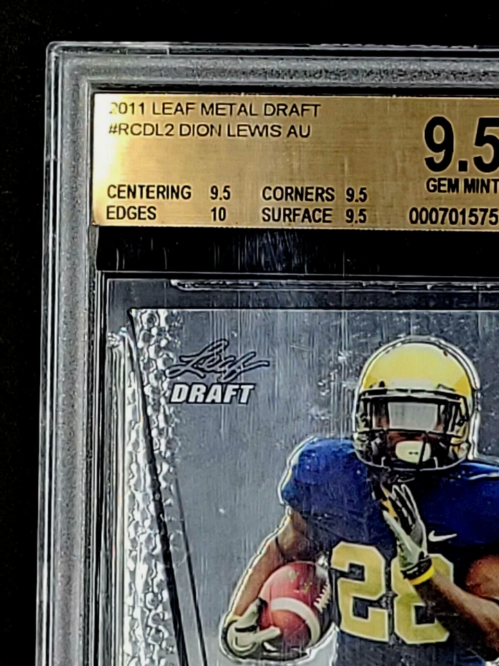 2011 Leaf Metal Draft #RCDL2 Dion Lewis RC Rookie Autograph BGS 9.5 / 10 POP 10 - Image 4 of 4