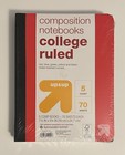 Up & Up Set of 5 Poly Cover Notebooks College Ruled 70 sheets Multi Color New
