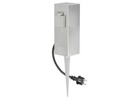Garten Steckdose Edelstahl 2 Fach Mit Erdspieß Kabel Energie SäUle AußEn Outdoor
