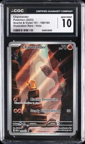 2023 POKEMON SCARLET & VIOLET 151 #168/165 CHARMANDER CGC 10 GEM MINT