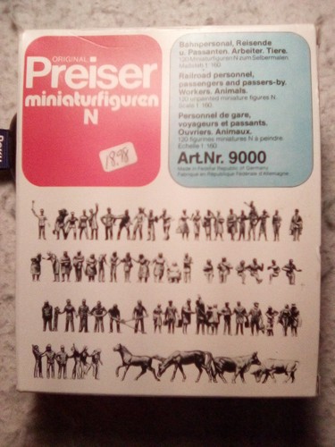 HO Preiser 120 Figuras de TRABAJADOR FERROVIARIO Y PASAJERO SIN PINTAR # 9000 ¡EN LA CAJA! | Zustand: New