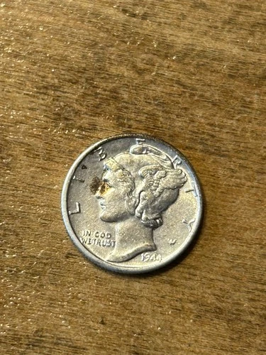 1944D Mercury Dime AU