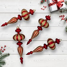 Northlight Shatterproof Commercial Size Finial Christmas Ornaments - 14" - Red