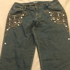 Vintage Women's CACHE Denim Jeans Sz. 12; Highly embellished