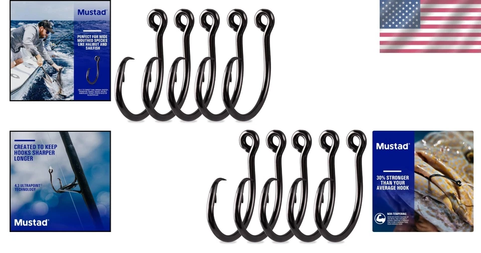 Demon Perfect 10 Count Fishing Hooks - 12/0 Black Nickel, UltraPoint Technology - Image 2 of 4