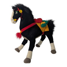 Vintage Disney Store Mulan Khan Horse Plush Stuffed Animal Black Large 17"