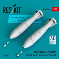Reskit RS48-0569 - 1:48 FAB-500 M-62 Bombs (2 Pcs) (Su-17, Su-22, Su-24, Su-25,