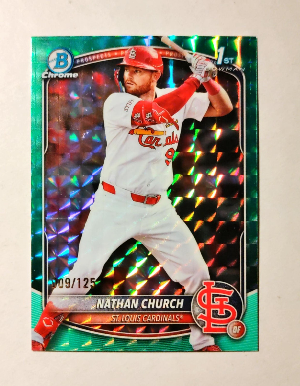 Nathan Church 2025 1st Bowman Chrome #BCP-192 Geometric AQUA REFRACTOR 9/125 F6