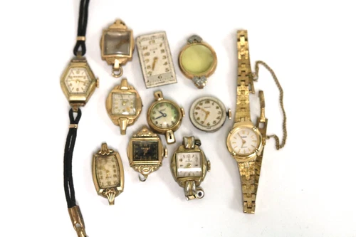 Nice Antique Wrist Watch Lot FOR REPAIR or PARTS Elgin Bulova Tissot Gruen