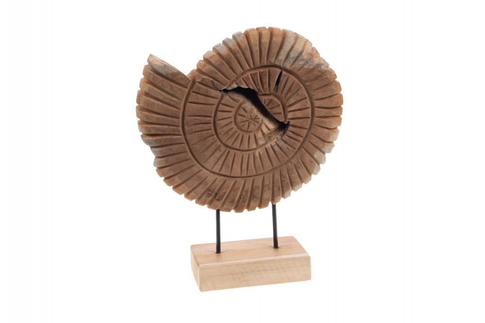 Décoration coquillage en bois naturel 12x4 cm statuette marine à poser