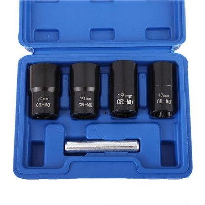 LSLANSOON 1/2  Drive Impact Bolt Nut Extractor Set, 5pcs Locking 17-22mm 