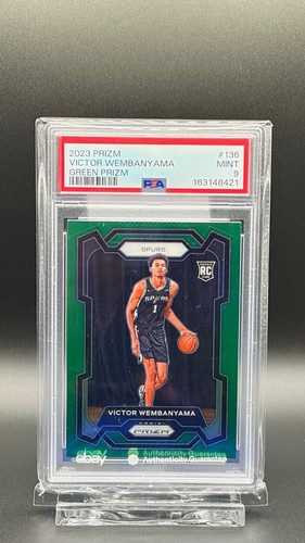Victor Wembanyama RC SP /99, PSA 9,  2023 Panini Green Prizm Wemby Goat