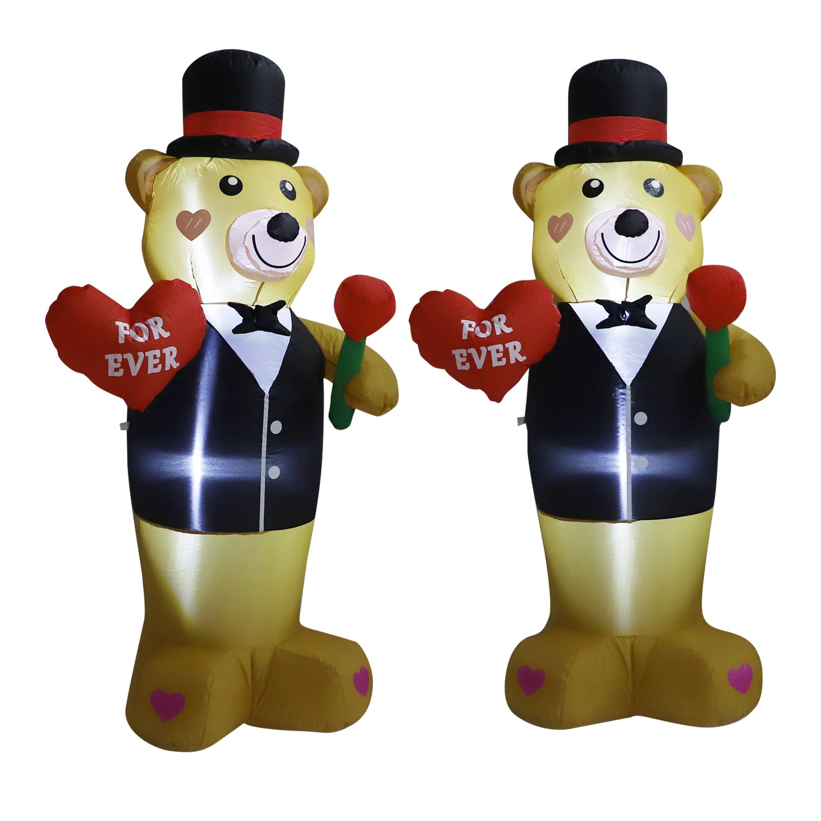 Inflatable Teddy Bear 185CM Waterproof LED Lighted Blow Up Bear For Valentine's