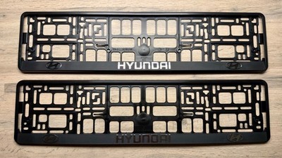 2x Hyundai 3D Auto Nummernschilder Halter Umrandung Rahmen Original