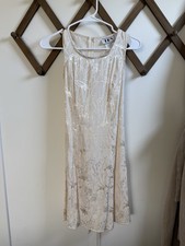 Vintage  Cream Fitted Mini Dress Size Woman’s S Tie Back Corset Style Dress