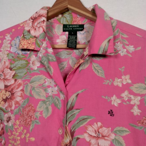 Set pantaloncini blusa Ralph Lauren vintage anni 90 grande 14 outfit rosa floreale cotone - Foto 13 di 20