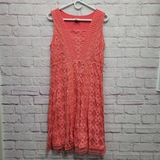 Sundance Romantic Embroidered Lace Mesh Sundress Sz 12 Boho Girly Cottagecore