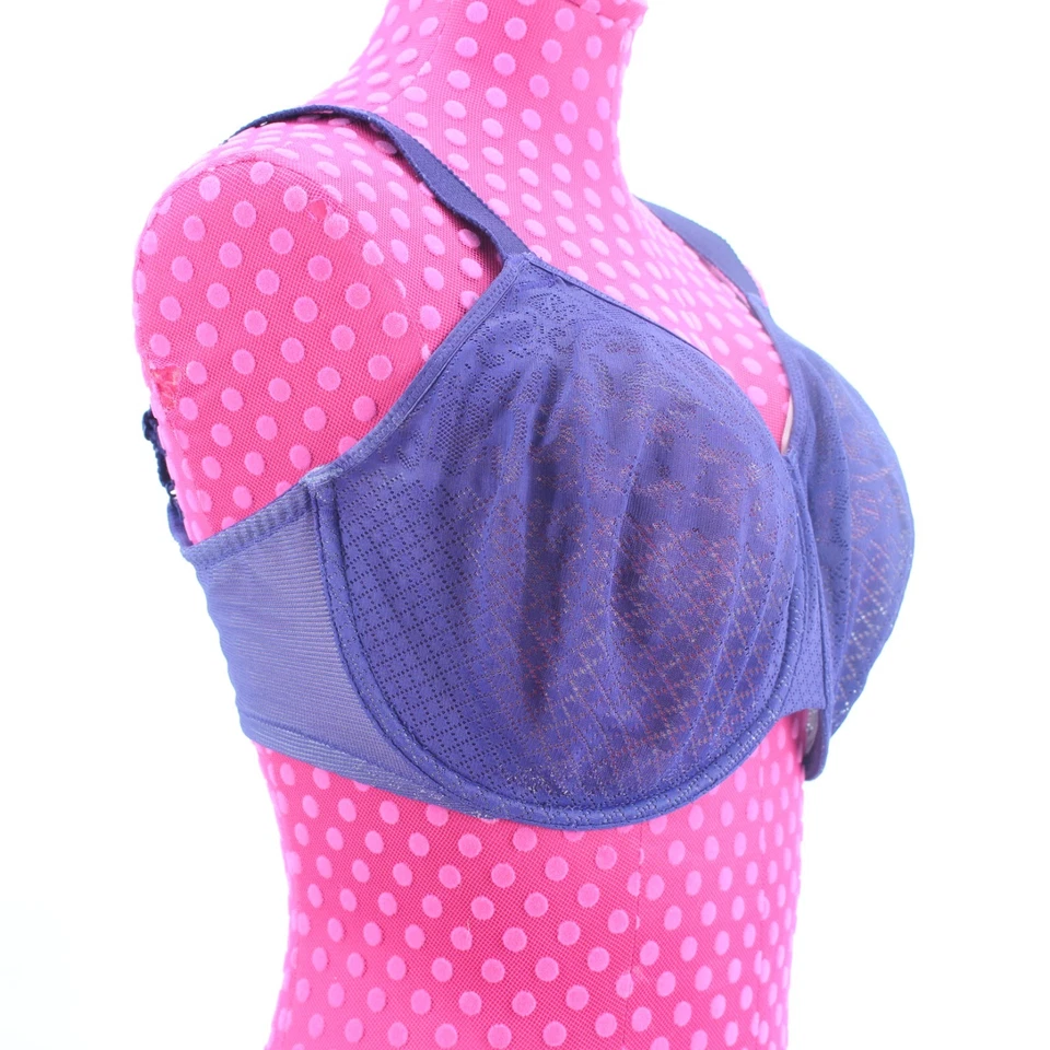 WACOAL 857210 Visual Effects Women's Blue Unlined Minimizer Underwire Bra 34H - Image 3 of 4