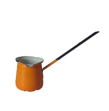 VTG Orange & White Enamel Milk Butter Warmer ...