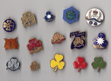 Vintage enamel Girls Guides Association GG Brownie Badge pin Be Prepared