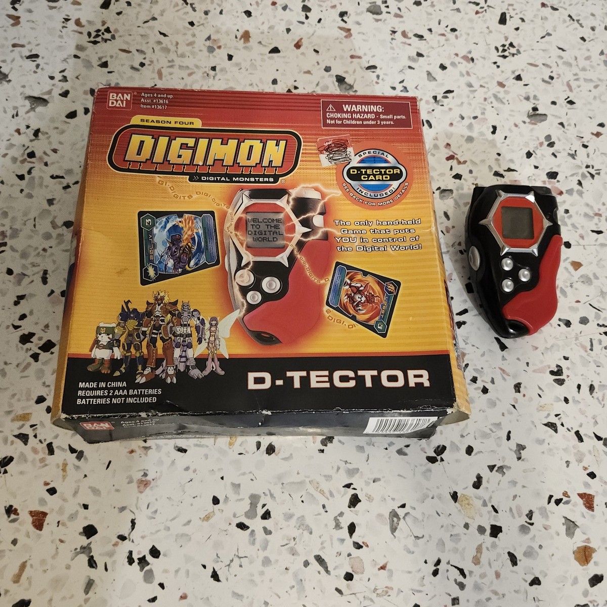 Digimon Digivice D-Tector Black & Red 2002 V1 With Box FOR PARTS