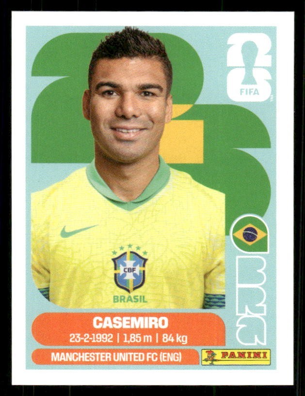 2026 USA Fifa World Cup Panini Sticker CASEMIRO Brazil BRA10