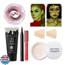 6 PCS Halloween Witch Makeup Set - Includes Ogre Green Face Body Paint 60ml ,