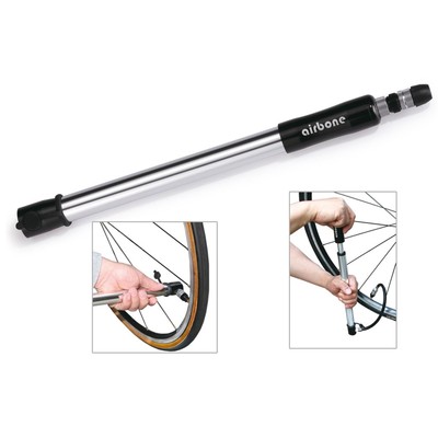 AIRBONE Mini Hand Pumpe Fuzzy ZT-510 AV/DV/SV 320mm Silber inkl. Halter Fahrrad