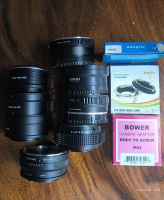 Lot of Len Adapter Kipon Fotodiox NovoFlex Shoten Bower Rayqual K&F Pixco