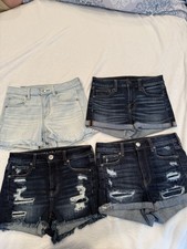 4 Pair Of American Eagle Sz 4 Next Level Stretch High Rise Shortie Shorts Women