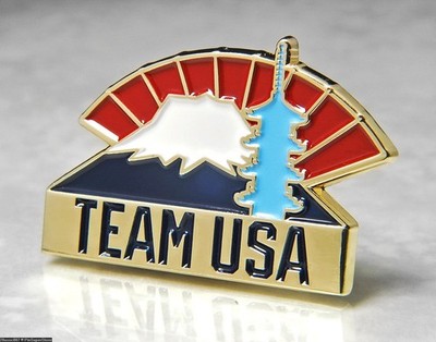 OLYMPIC PINS BADGE 2020 TOKYO 2021 JAPAN TEAM USA NOC PATRIOTIC MOUNT FUJI