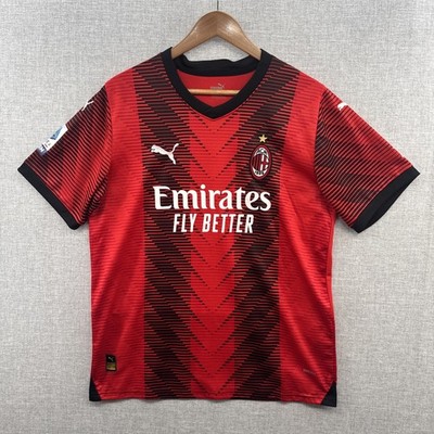 Puma AC Milan Pulisic #11 2023 2024 Jersey Mens Large Red Fly Emirates Soccer