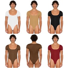 Mens Bodysuit Shapewear Jumpsuit Stretchy Nightwear Cotton Leotard Athletic