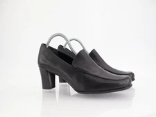 Franco Sarto Nolan Pump Womens Size 9.5 Wide Black Block Heel Square Toe Leather