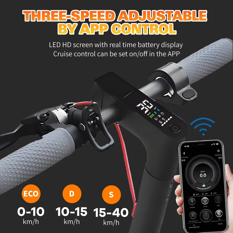 2025 900W 40KM/H 50KM Portable Electric Scooter Adult Foldable Travel E-Bike - image 4 of 4