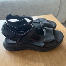 Clarks Wave 2.0 Rocker Sole Black Nubuck  Walking Sandals Size Uk 7D EU 41 VGC 