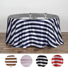 120" Stripes Satin Round Tablecloth Wedding Party Decorations Linens Wholesale