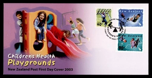 DR WHO 2003 NEW ZEALAND FDC CHILD HEALTH STAMP PLAYGROUND COMBO SEMI POS M72250