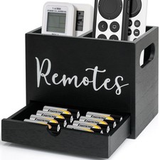 Remote Control Holder, 2 Slot TV Remote Holder Desk Organizer with Drawers, ...