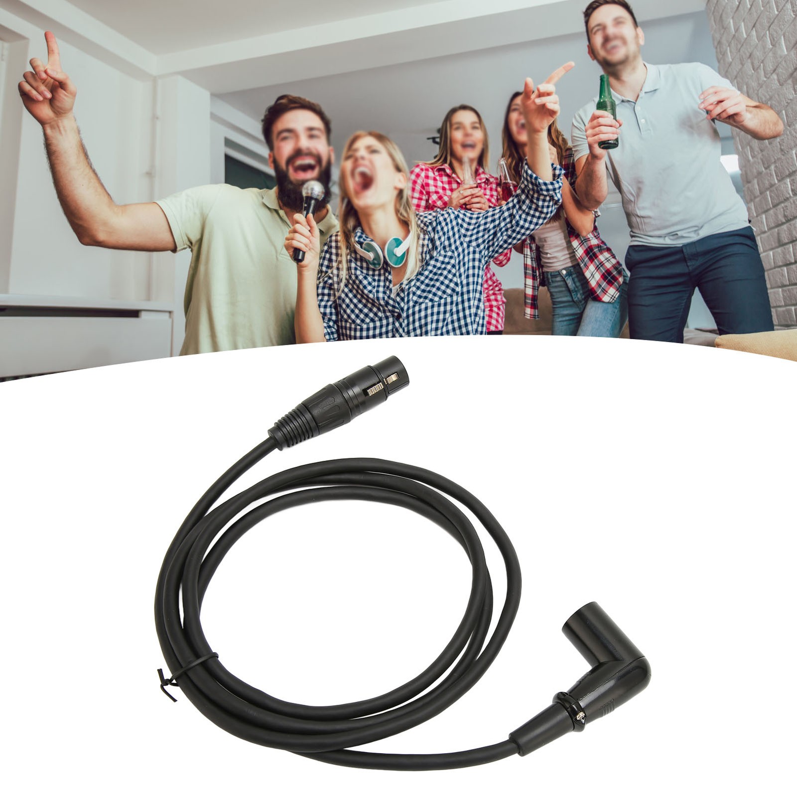 XLR Sound Cable Right Angle Male To Female Silver Plated 3 Pin XLR Microphone