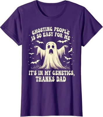 Ghosting People Humor It's in My Genetics Funny  Ladies' Crewneck T-Shirt