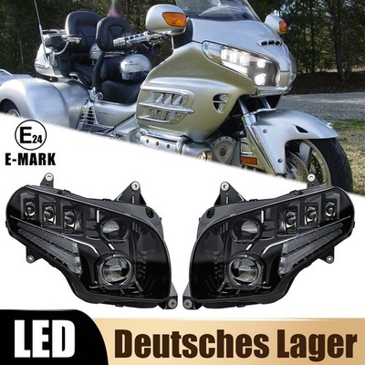 Paar LED Scheinwerfer Fernlicht Abblendlicht Für Honda Goldwing GL1800 2001-2017