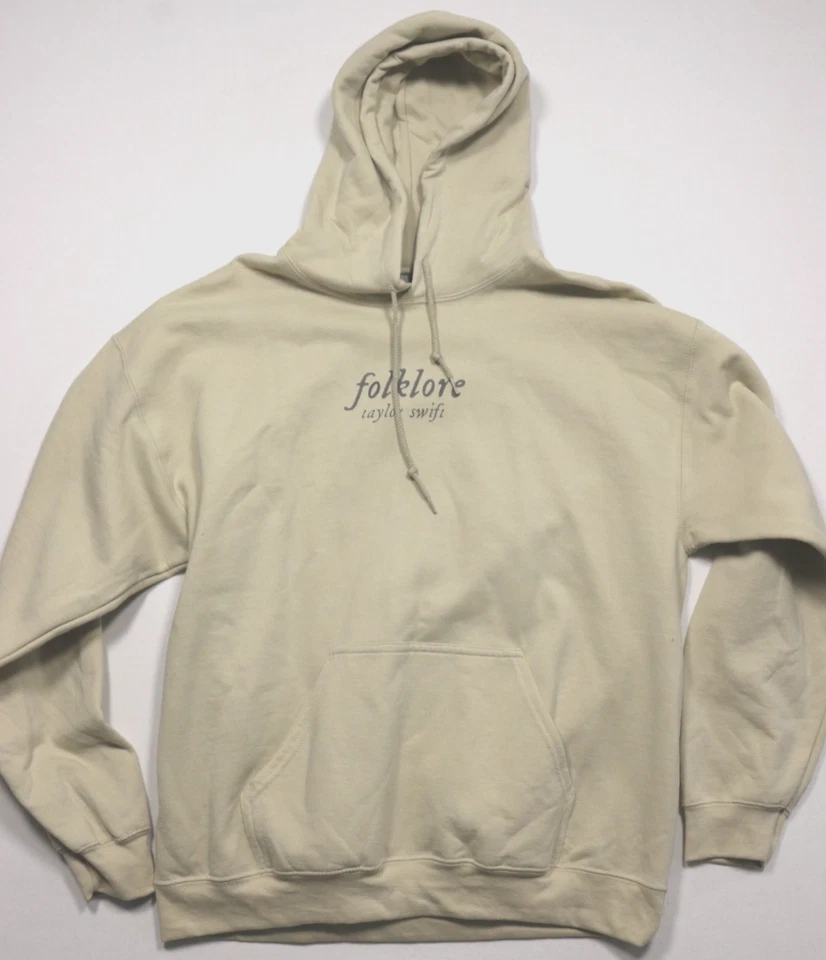 Taylor Swift 2020 Folklore Album Hoodie Tan Size L Trees Song List Graphic - Image 2 of 4