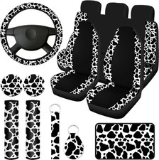 Frienda 13 Pcs Mixed Cow Print Car Seat Cover Full Set For Classic Style