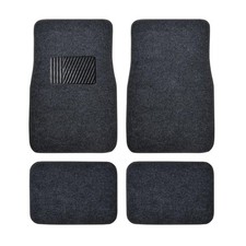 Carpet Car Floor Mats Set Of 4 Dark Gray Nylon Rubber 11.5x16.5 Rear Mt100