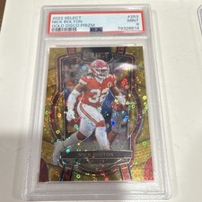 Panini Select Gold Disco Prizm Nick Bolton Chiefs #253 PSA 9/10 /10 2022